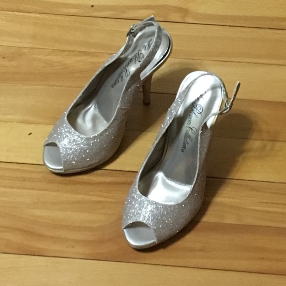 Gold glitter peep-toe heels - Picture 5 of 7